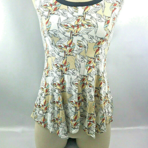 Weston Anthropologie Floral Blouse Sleeveless XS - Picture 2 of 7